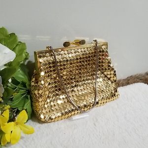 Cute golden clutch bag
